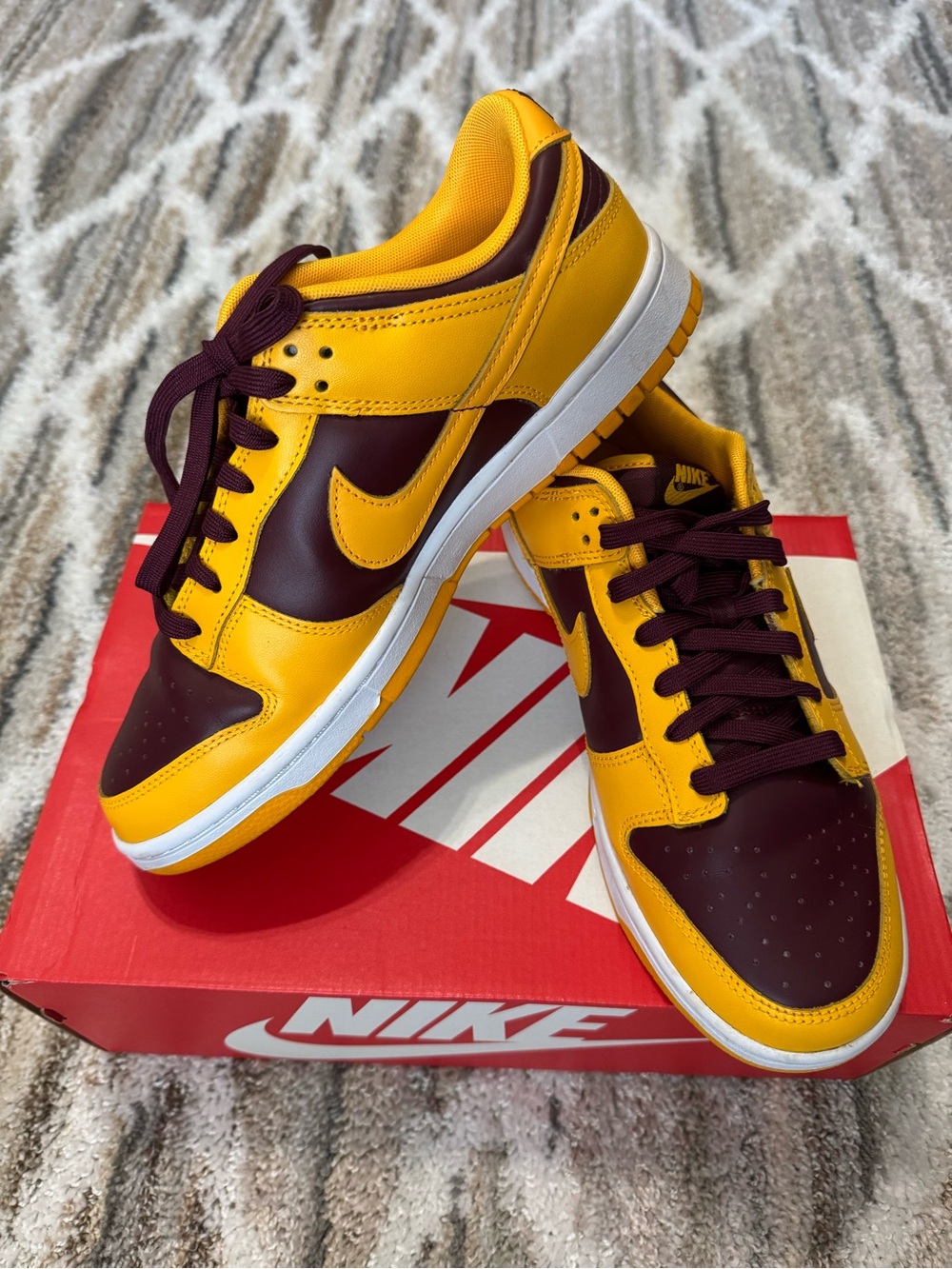 Nike Low Top Sneakers in Yellow and Maroon